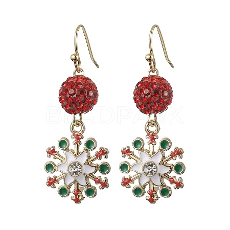 Alloy Enamel with Rhinestone Dangle Earrings EJEW-JE06079-1