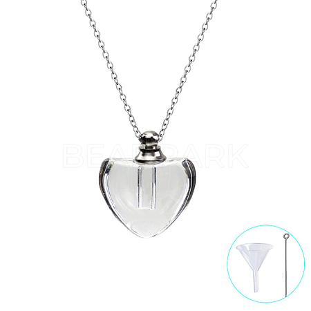 Mini Clear Glass Pet Urn Ashes Bottle Pendant Necklaces PW-WGCA5AD-01-1