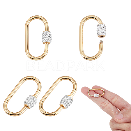 4Pcs 304 Stainless Steel Screw Carabiner Lock Charms STAS-HY0001-94-1