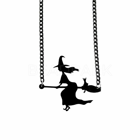 Halloween Acrylic Pendant Aluminium Curb Chain Necklaces FS-WG5E45F-01-1
