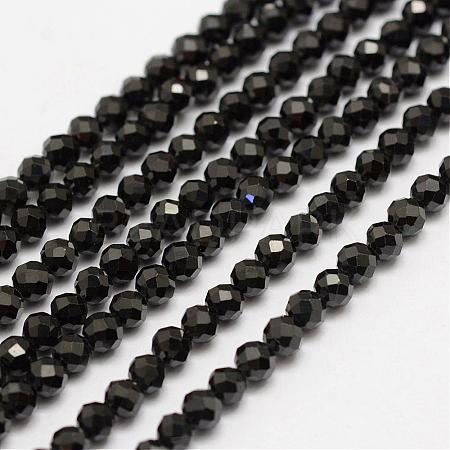 Natural Black Spinel Beads Strands G-G682-23-3mm-1