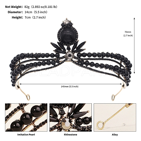 Alloy Rhinestone Hair Bands  for Woman Girls PW-WGA69DD-19-1