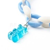 Resin Bear Charm Bracelets BJEW-JB06281-01-2