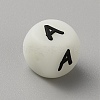 Luminous Cube with Letter Food Grade Eco-Friendly Silicone Beads SIL-TAC0002-21A-1