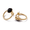 Ring with Half Round Glass Stud Earrings EJEW-L282-11G-3