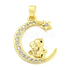 Brass Micro Pave Clear Cubic Zirconia Pendants FIND-Z044-03B-1
