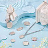 6Pcs 6 Styles 304 Stainless Steel Pendant Cabochon Settings STAS-TA0005-71P-8