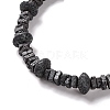 Square & Rondelle Natural Lava Rock Beaded Necklaces NJEW-Q341-11-2