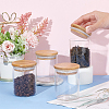 Glass Storage Jar with Suction Bamboo Lid CON-WH0089-45-3