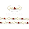 Handmade Brass Rhombus Link Chains CHC-F015-24G-1