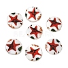 Ocean Printed Natural Freshwater Shell Flat Round Beads SHEL-A006-13B-1