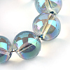 Electroplate Glass Beads Strands EGLA-Q062-8mm-A01-4
