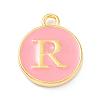 Golden Plated Alloy Enamel Charms X-ENAM-Q437-14R-1