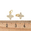 Brass Micro Pave Clear Cubic Zirconia Pendants KK-Q031-31G-02-3