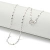 925 Sterling Silver Dapped Chain Necklaces NJEW-C052-13P-1