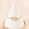 Brass Round Snake Chain Knot 2-Strand Bracelets for Women KK-CBA68DA-17C-G-1