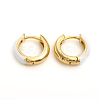 Brass Enamel Huggie Hoop Earrings EJEW-L234-81-G-2