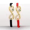 Couple Adjustable Nylon Thread Braided Bead Bracelets BJEW-JB05449-7