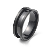 201 Stainless Steel Grooved Finger Ring RJEW-WH0004-32F-EB-1