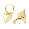 Rack Plating Brass Heart Dangle Hoop Earrings EJEW-Q779-01G-2