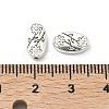 Oval with Flower Tibetan Style Alloy Beads TIBEB-1199-AS-LF-2