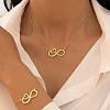 Heart & Infinity Alloy Pendant Necklaces & Link Bracelets Sets for Women FS-WG1C2CC-01-2