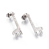 304 Stainless Steel Stud Earrings EJEW-F178-07P-3