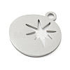 Non-Tarnish 304 Stainless Steel Pendants STAS-B056-26P-03-2