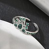 Brass Micro Pave Cubic Zirconia Cuff Open Rings RJEW-Z145-06P-3