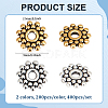 400Pcs 2 Colors Gear Tibetan Silver Spacer Beads TIBEB-PH0005-33-2