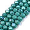 Electroplate Opaque Solid Color Glass Beads Strands EGLA-A044-P8mm-L31-1