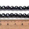 Electroplated Natural Agate Beads Strands G-B191-A07-6mm-18-5