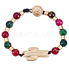 (Jewelry Parties Factory Sale)Alloy Beaded Bracelets BJEW-Q695-06MG-NR-3