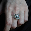 Alloy Cuff Open Rings for Couple WG48813-01-2