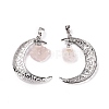 Natural Rose Quartz Nuggets Pendants G-L524-02P-01-2