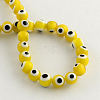 Round Handmade Evil Eye Lampwork Beads Strands LAMP-R114-8mm-01-2