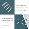 SUPERFINDINGS 192Pcs 8 Styles Brass Clear Cubic Zirconia Connector Charms RB-FH0001-08-4