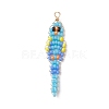 5Pcs Glass Seed Beaded Pendants PALLOY-MZ01239-2