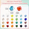 3600Pcs 24 Colors Transparent Electroplate Glass Beads GLAA-YW0003-34-3