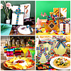 2Rolls 2 Styles Stripe Pattern Printed Polyester Grosgrain Ribbon OCOR-TA0001-37O-6