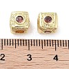 Brass Micro Pave Cubic Zirconia Beads KK-C051-28G-04-3