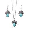 Bohemian Style Alloy & Synthetic Turquoise Pendant Necklaces & Dangle Earrings Sets WG2E1B4-03-2