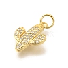 Brass Micro Pave Clear Cubic Zirconia Pendants KK-L225-032G-2