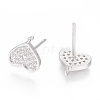 Brass Stud Earring Findings ZIRC-O034-20P-2