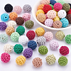 56Pcs 28 Colors Organic Wool Fabric Beads FIND-CA0003-74-5