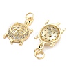 Brass Pave Clear Cubic Zirconia Pendants KK-U009-12G-G-2