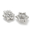 Rack Plating Brass Micro Pave Clear Cubic Zirconia Buttons KK-K293-11P-2