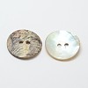 2-Hole Flat Round Mother of Pearl Buttons SHEL-N033-11A-2