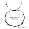 Glass & Brass Round Beads Braided Bead Bracelets RD6595-1-2