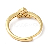Rack Plating Brass Cubic Zirconia Arabic Letters Adjustable Rings for Women RJEW-S407-10G-01-3